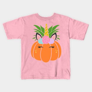 Pumpkin unicorn fall t-shirt Kids T-Shirt